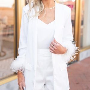 Strut & Bolt White Feather Blazer